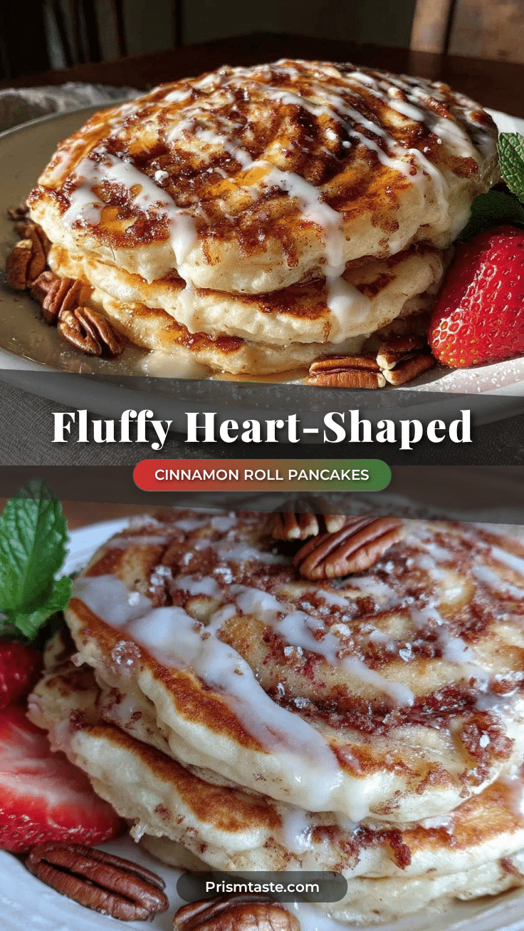 heart-shaped cinnamon roll pancakes recipe