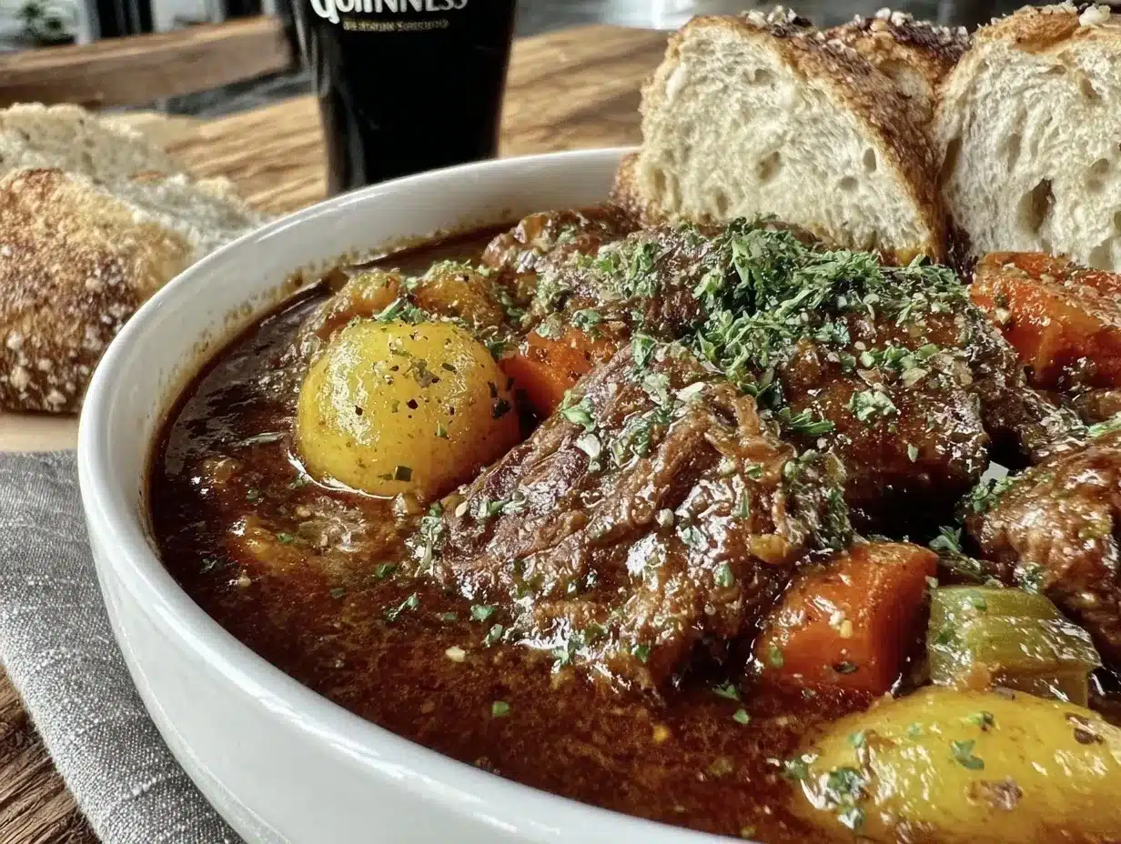 Irish lamb stew with Guinness preparation steps