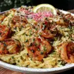 lemon garlic shrimp orzo - featured image
