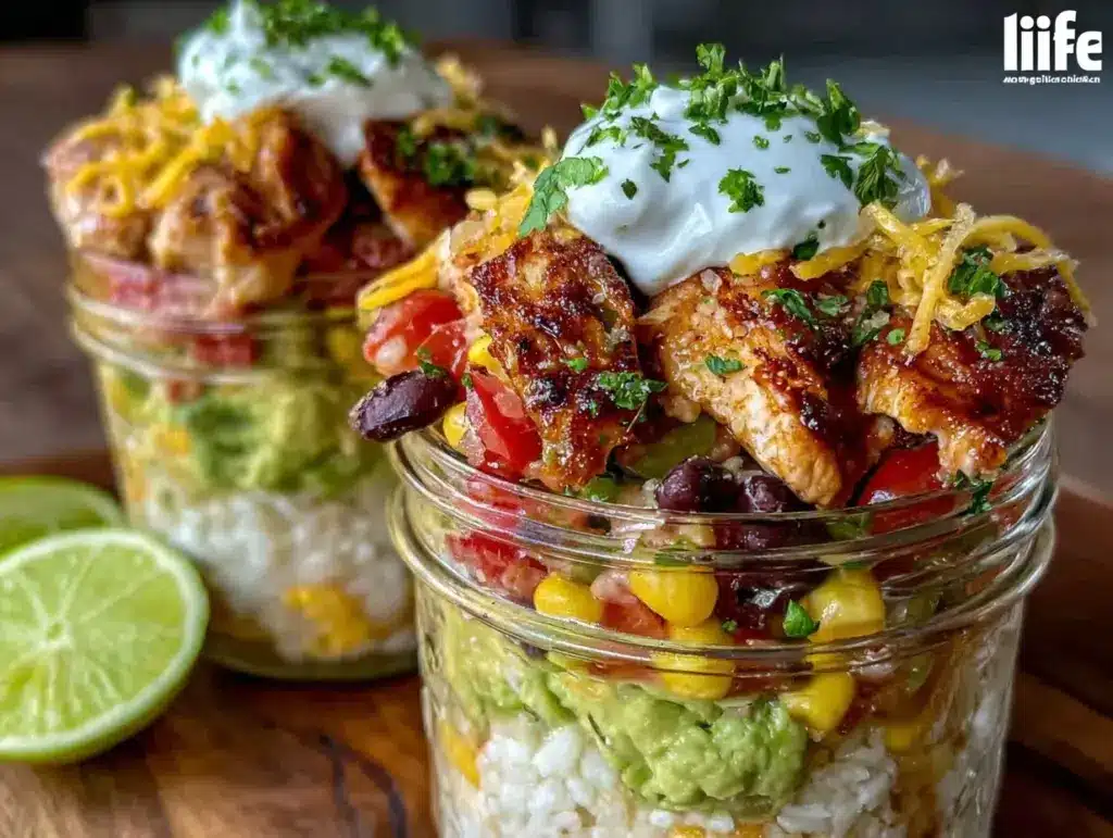 mason jar burrito bowls - featured image