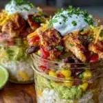 mason jar burrito bowls - featured image