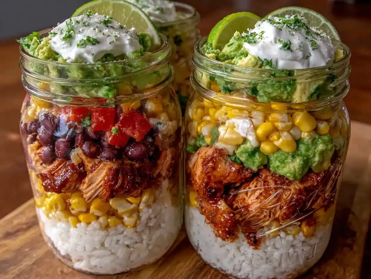 mason jar burrito bowls preparation steps