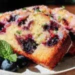 moist lemon blueberry pound cake - featured image