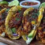 pressure cooker pulled chicken tacos - featured image