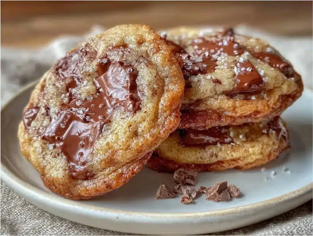 soft and gooey crumbl chocolate chip cookies - featured image