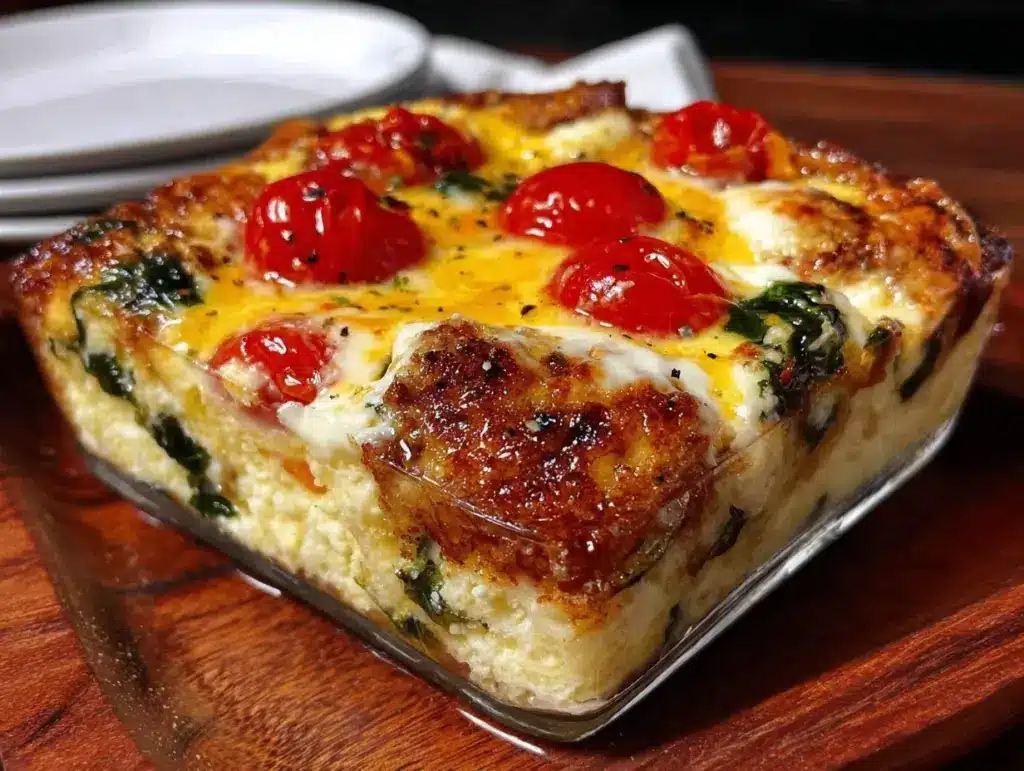 sparkling champagne breakfast casserole - featured image