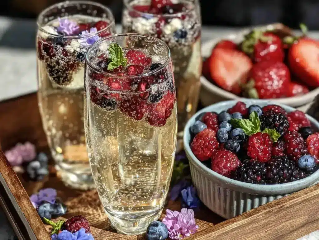 spring berry mimosa bar setup - featured image