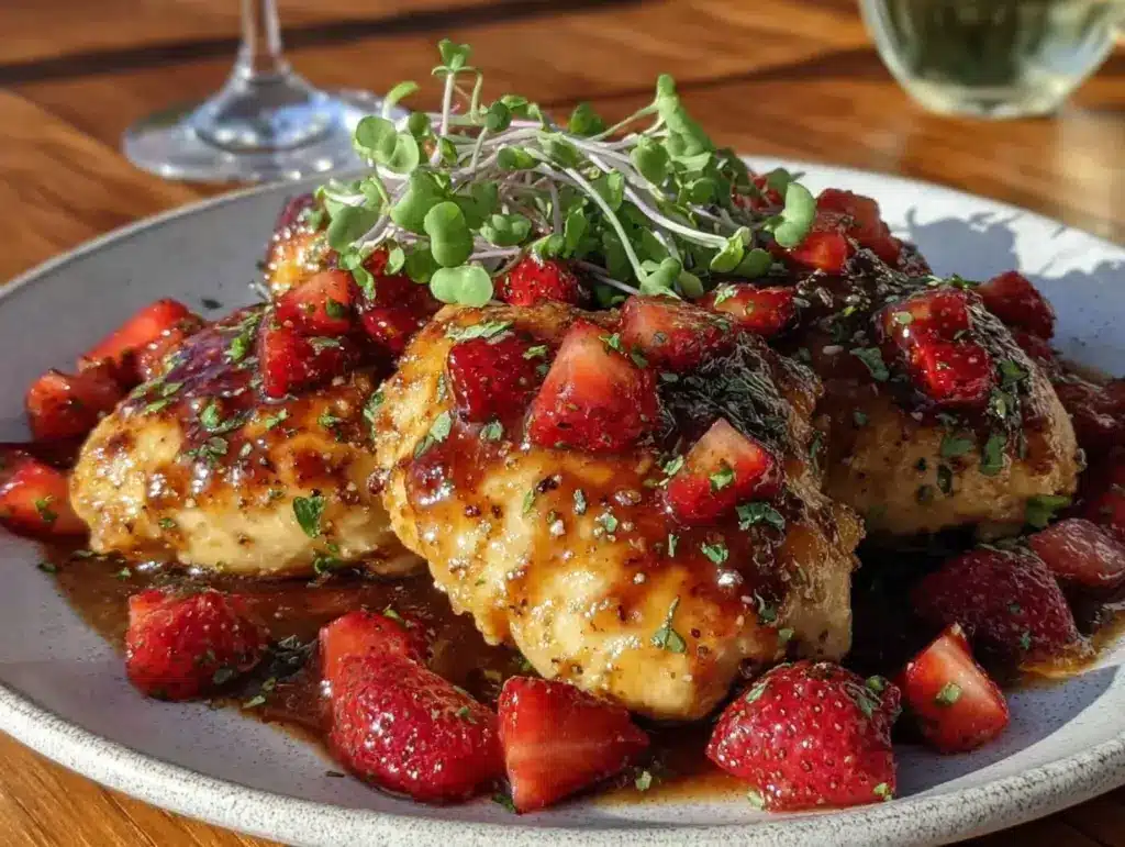strawberry balsamic chicken - featured image