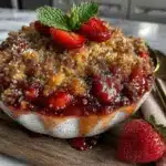strawberry rhubarb crisp - featured image