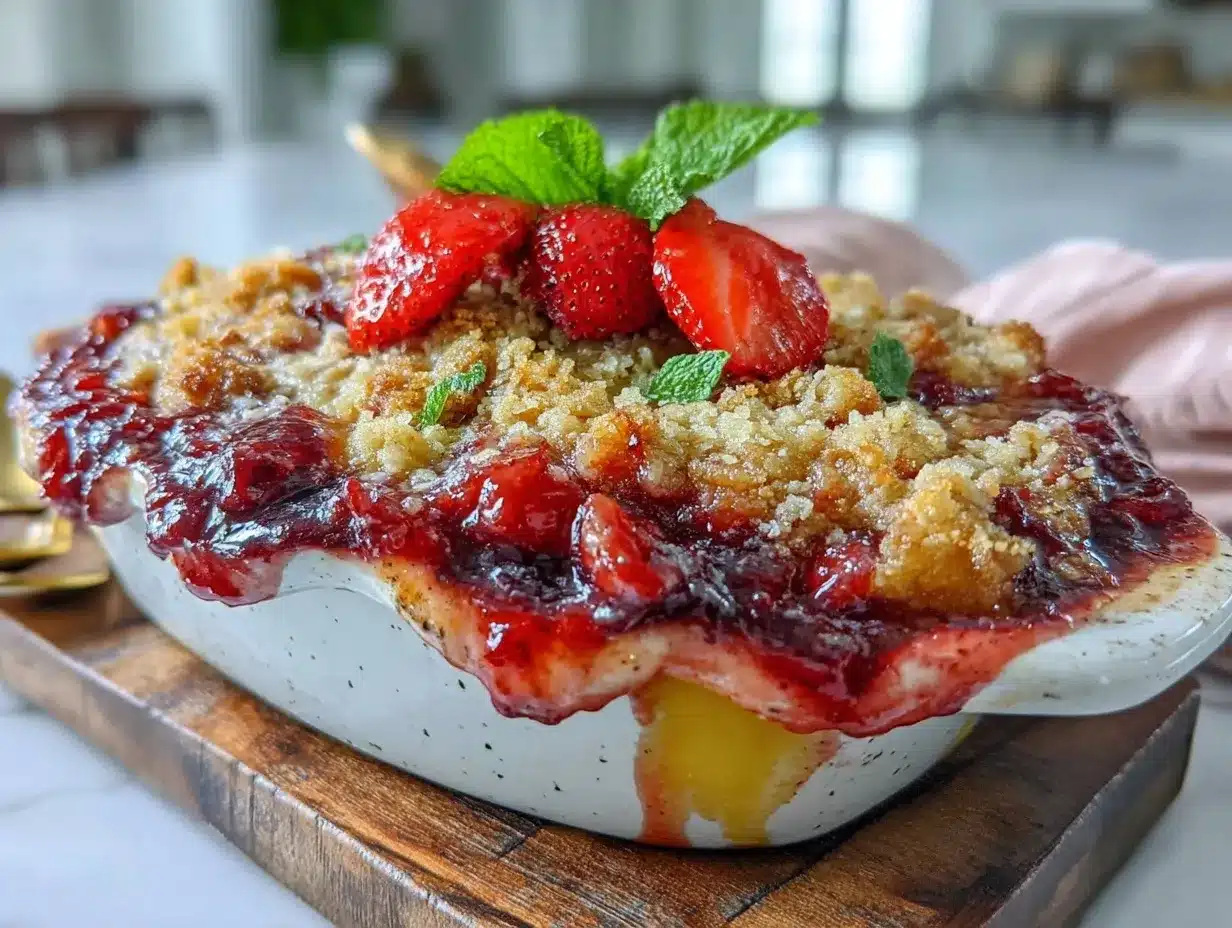 strawberry rhubarb crisp preparation steps