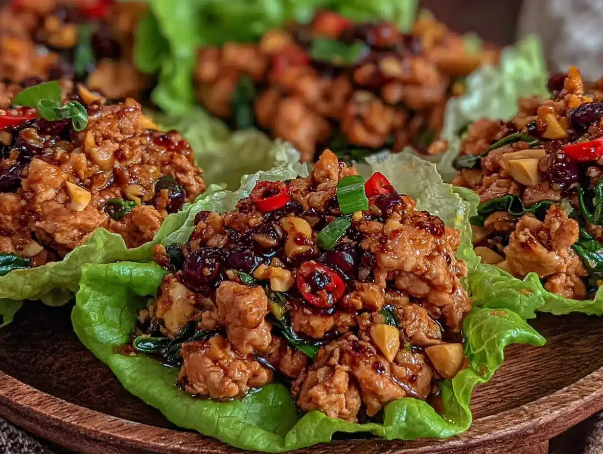 thai basil chicken lettuce cups preparation steps