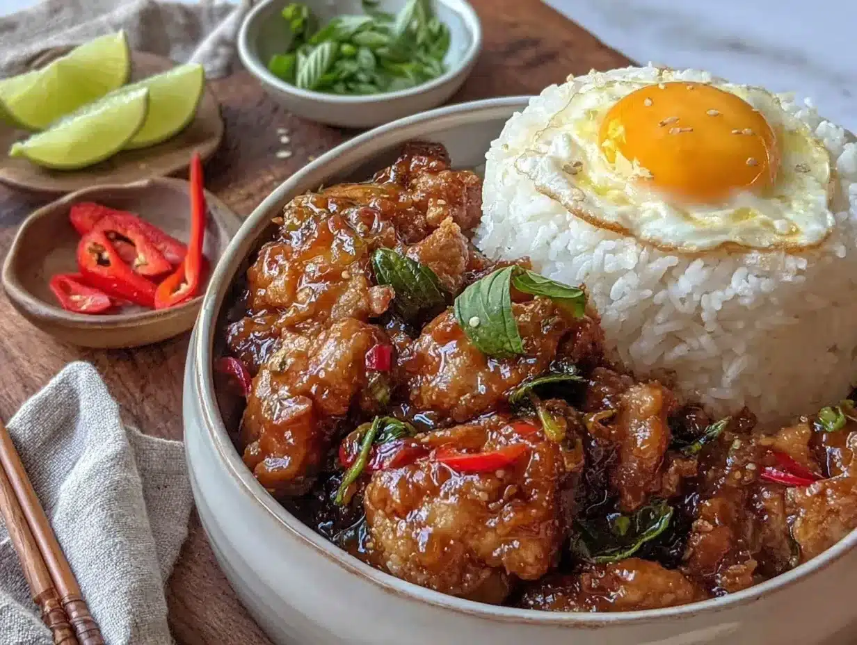 Thai Basil Chicken Pad Krapow preparation steps