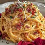 Valentines pink Alfredo pasta - featured image