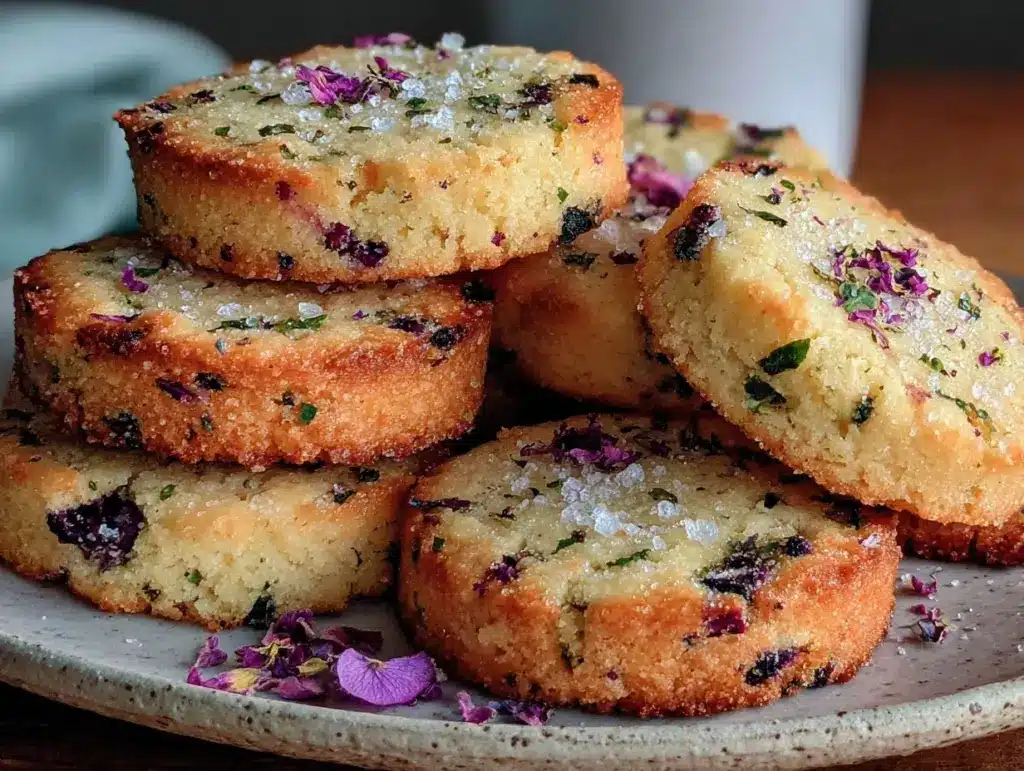 violet shortbread cookies - featured image