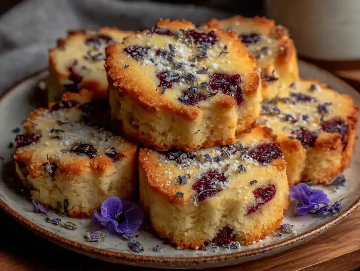 violet shortbread cookies preparation steps