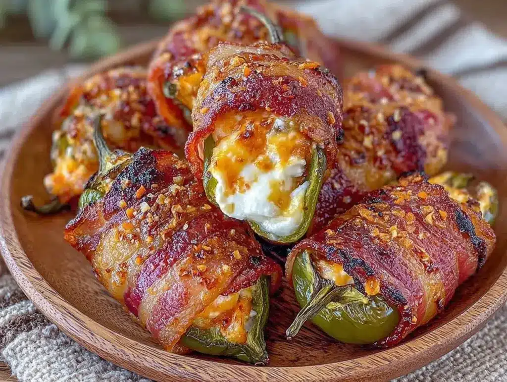 air fryer bacon-wrapped jalapeno poppers - featured image