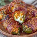 air fryer bacon-wrapped jalapeno poppers - featured image