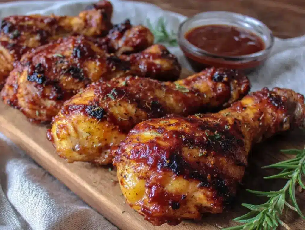 air fryer bbq chicken drumsticks - featured image