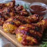 air fryer bbq chicken drumsticks - featured image