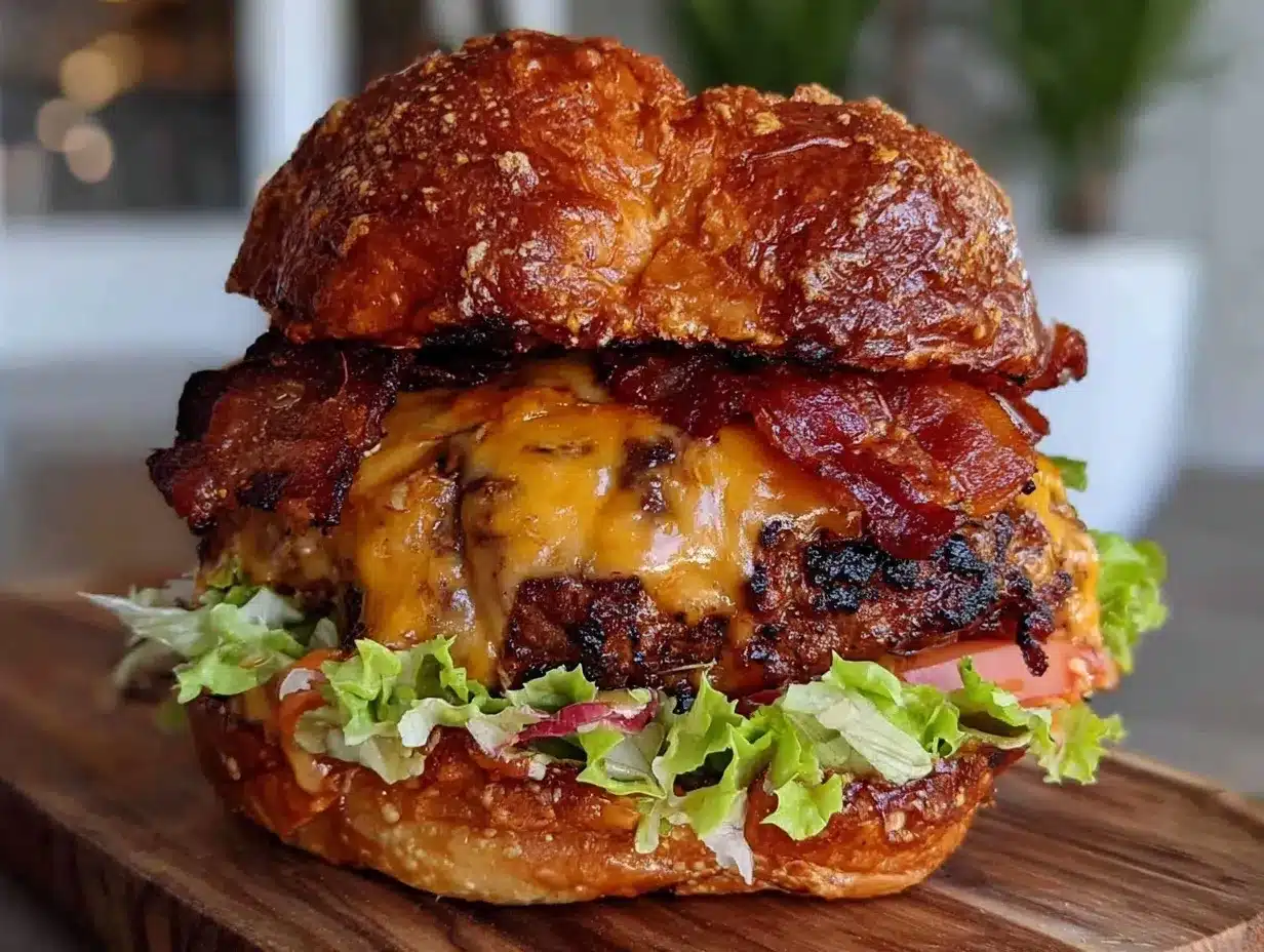 air fryer loaded bacon cheeseburgers preparation steps