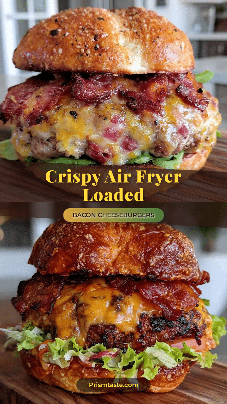 air fryer loaded bacon cheeseburgers recipe