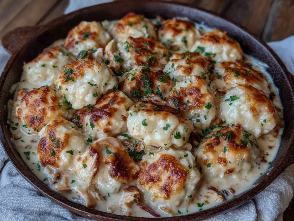 cozy creamy chicken and dumplings for two - featured image