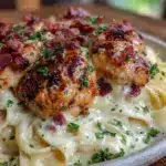 creamy browned butter garlic chicken alfredo for two - featured image