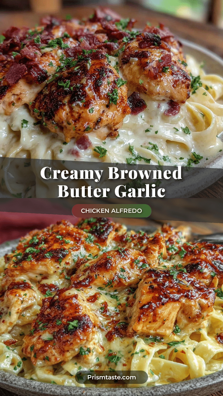 creamy browned butter garlic chicken alfredo for two recipe