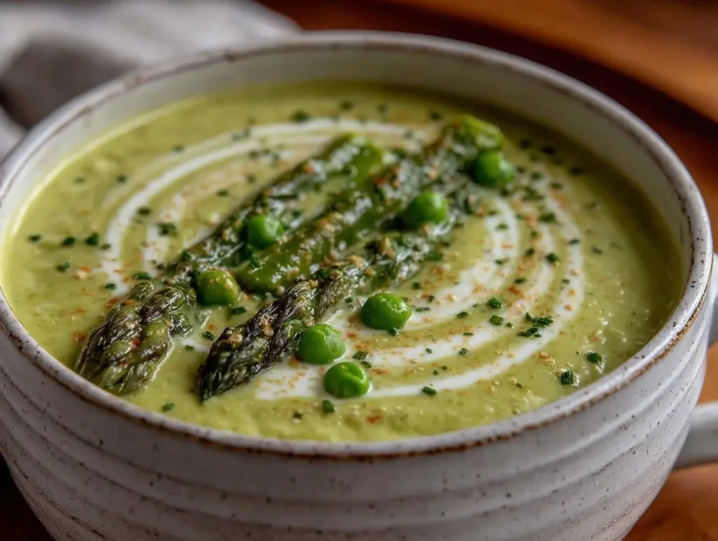 creamy budget spring vegetable soup - featured image