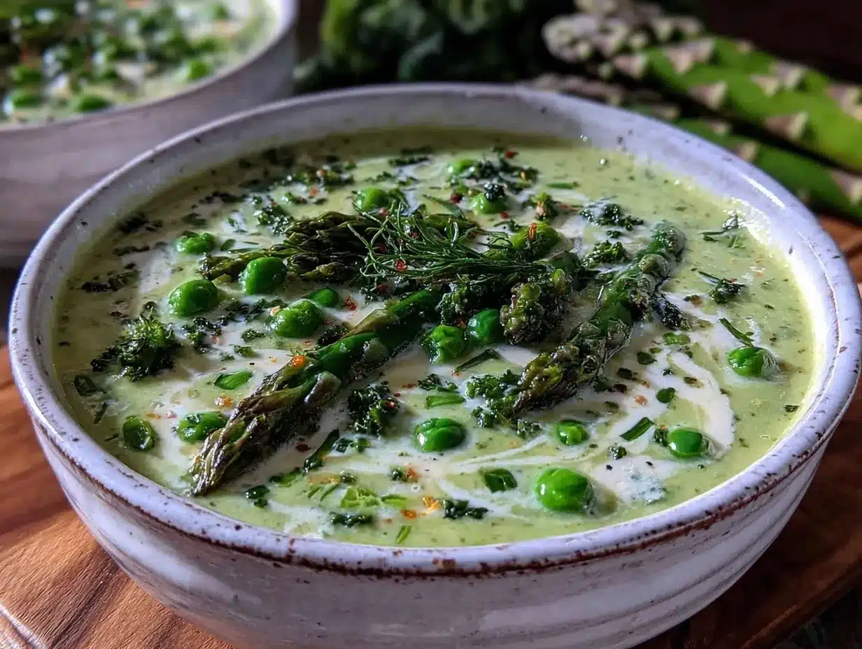 creamy budget spring vegetable soup preparation steps