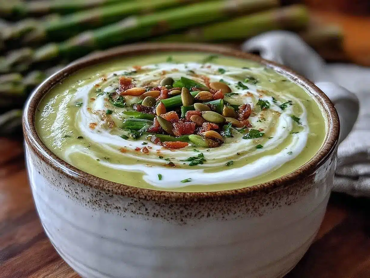 creamy dairy-free asparagus soup preparation steps