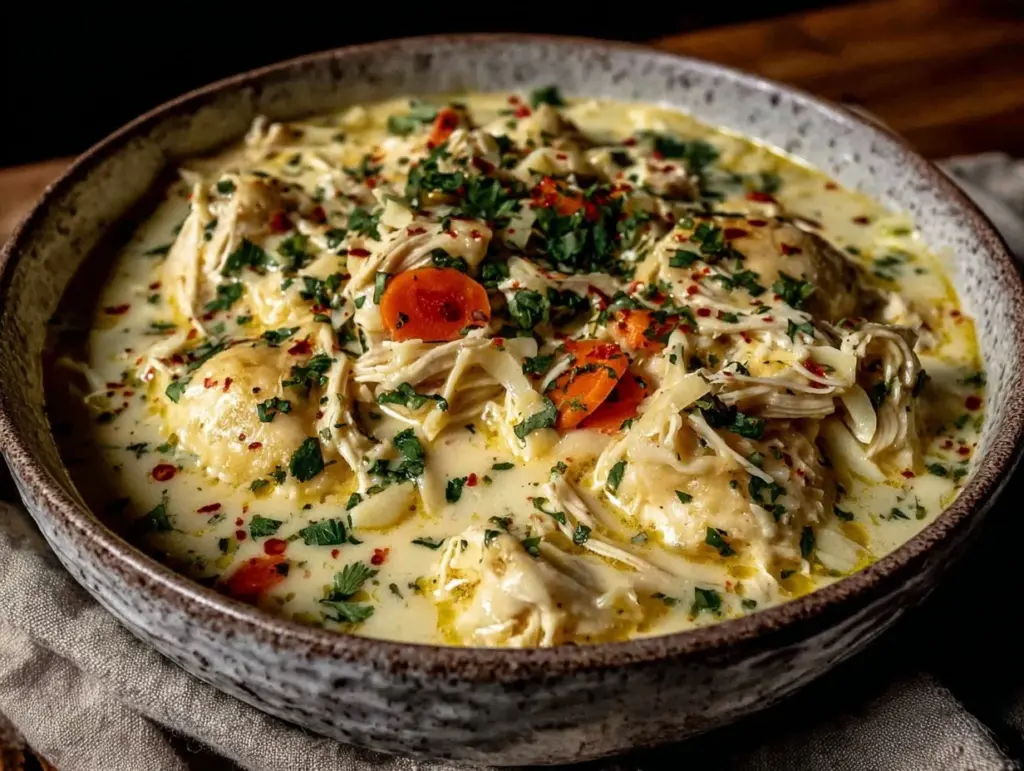 creamy dairy-free chicken soup - featured image