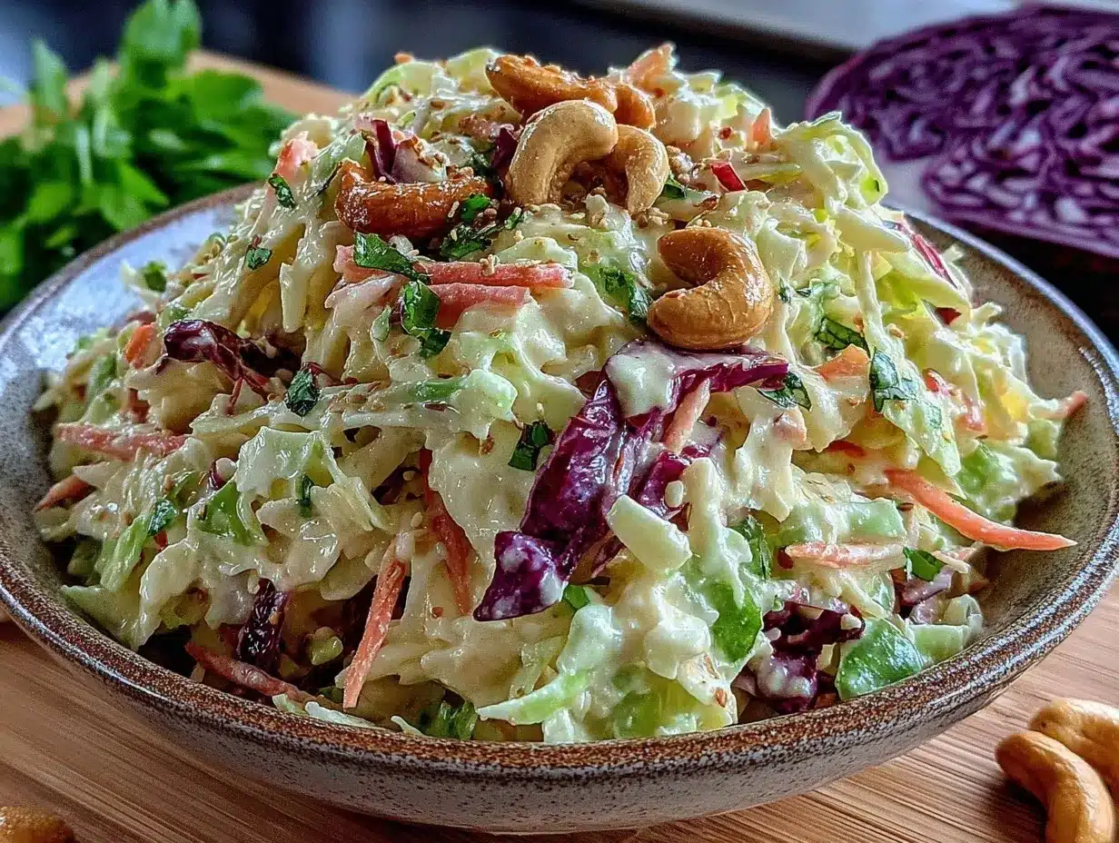 creamy dairy-free coleslaw preparation steps