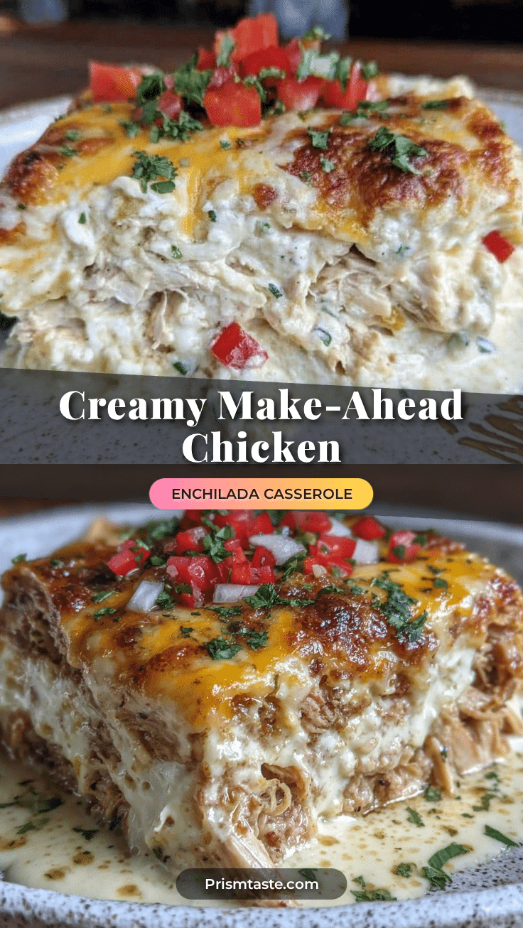 creamy freezer-friendly chicken enchilada casserole recipe
