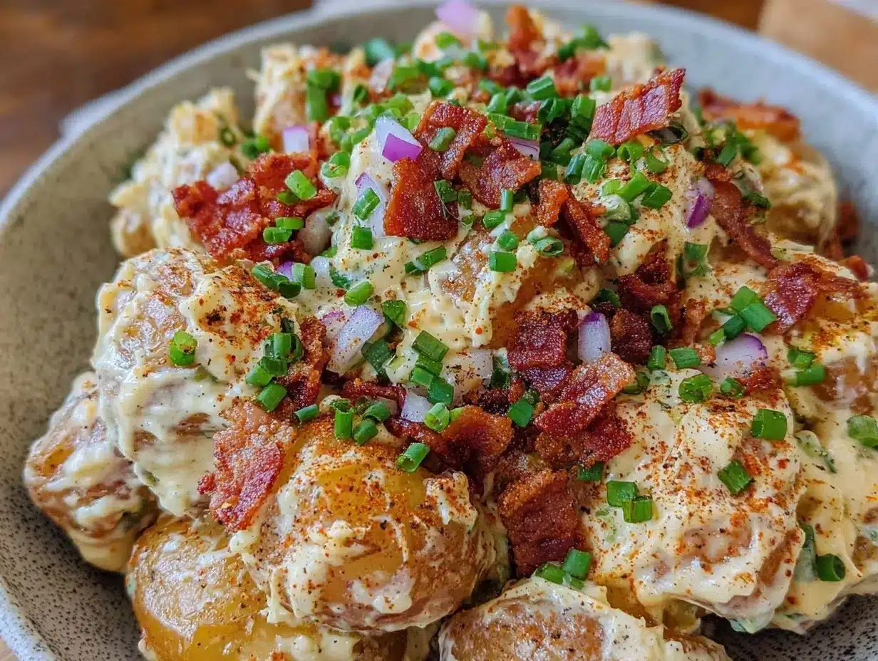 creamy gluten-free loaded potato salad preparation steps