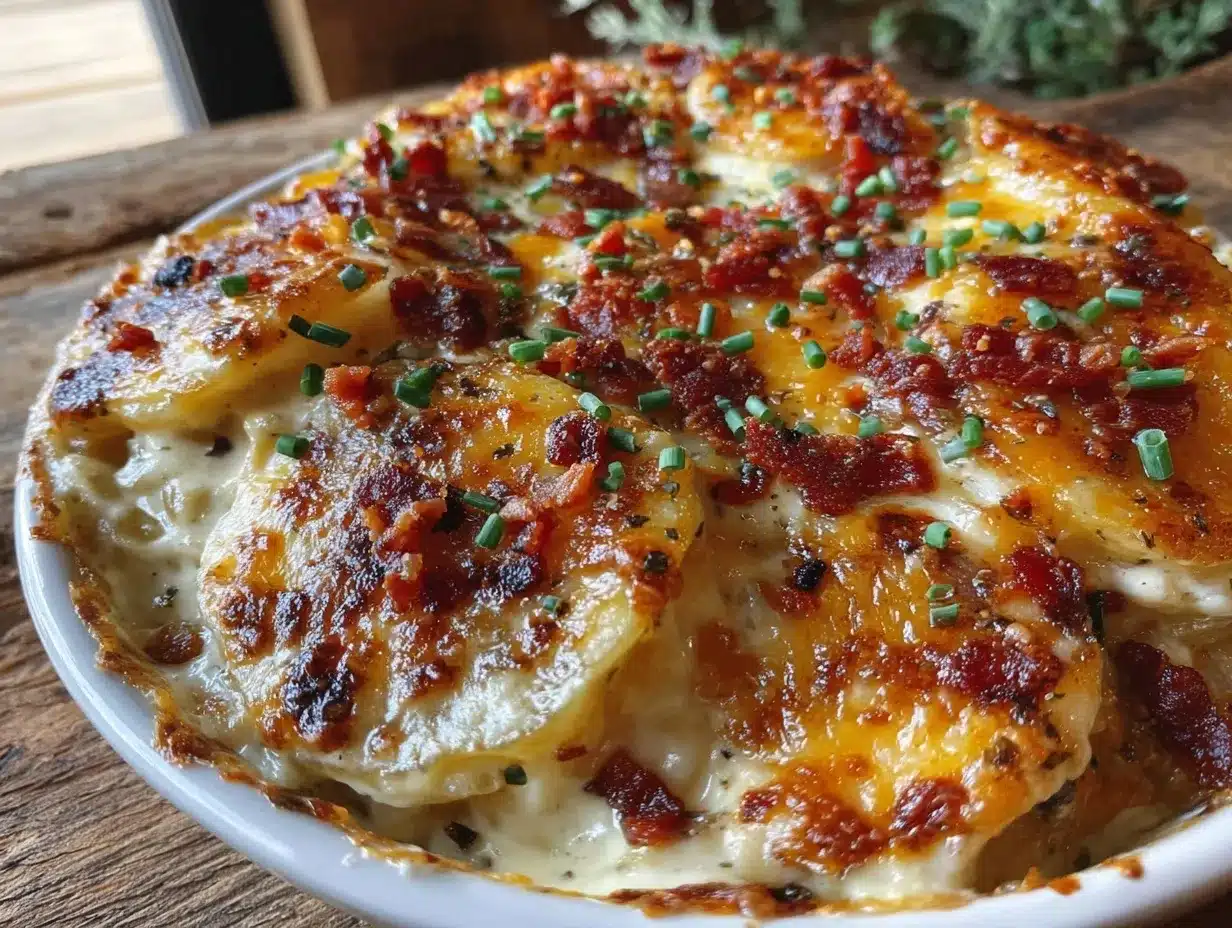 creamy gluten-free loaded scalloped potatoes with gruyere preparation steps
