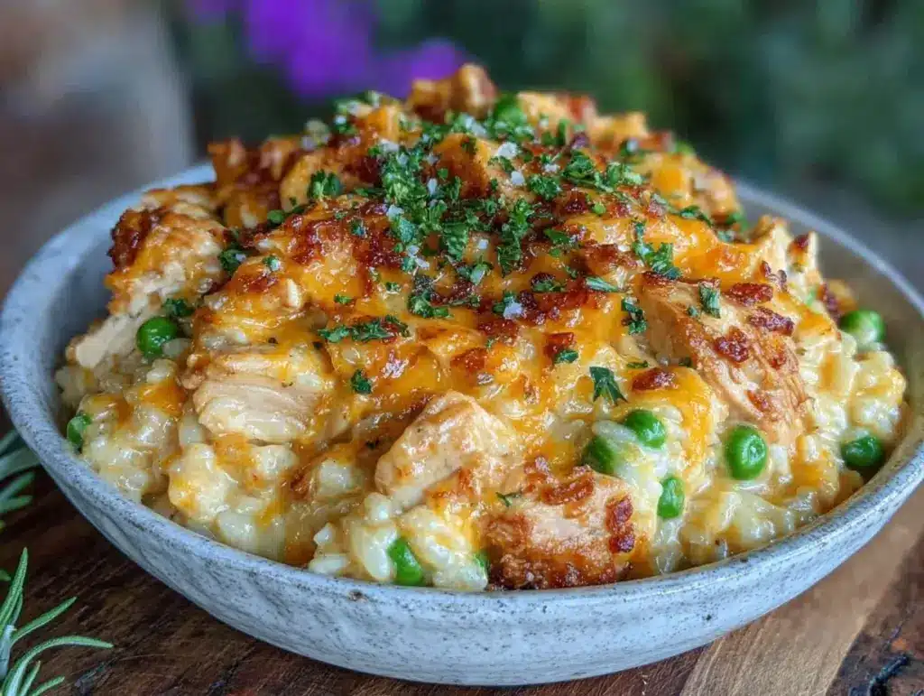 creamy instant pot loaded chicken and rice - featured image