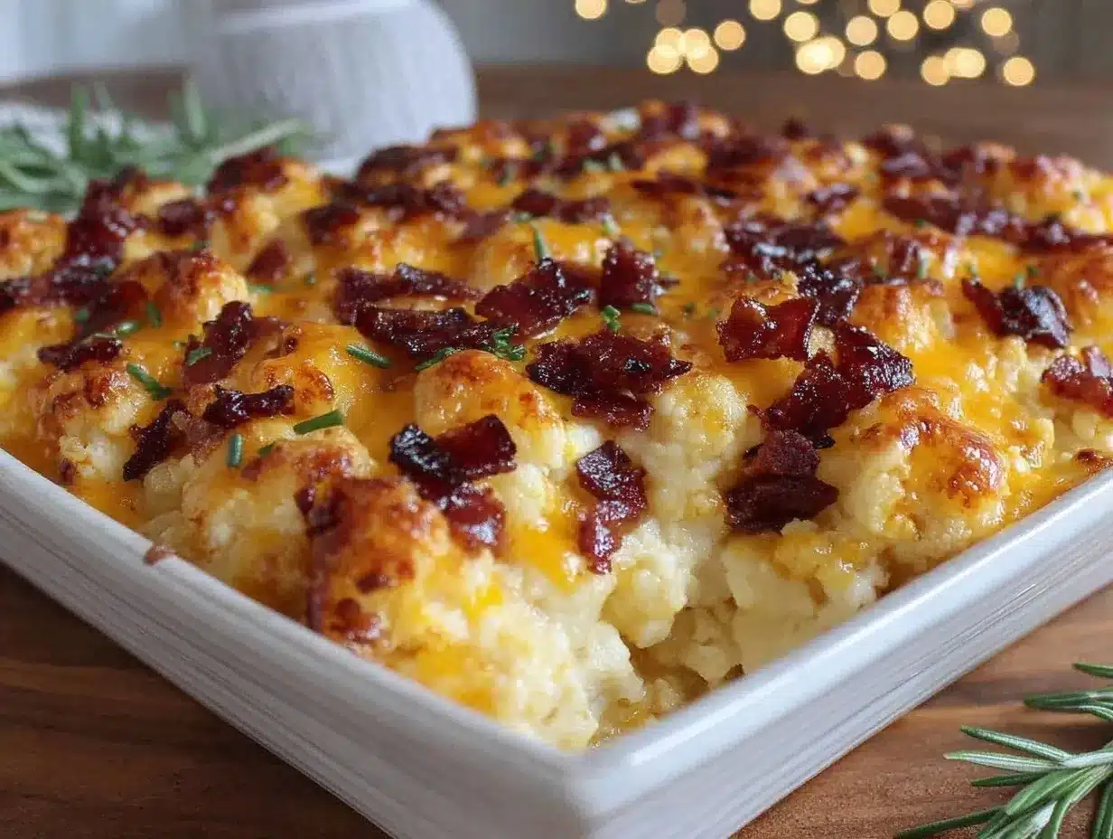 creamy keto loaded cauliflower casserole preparation steps