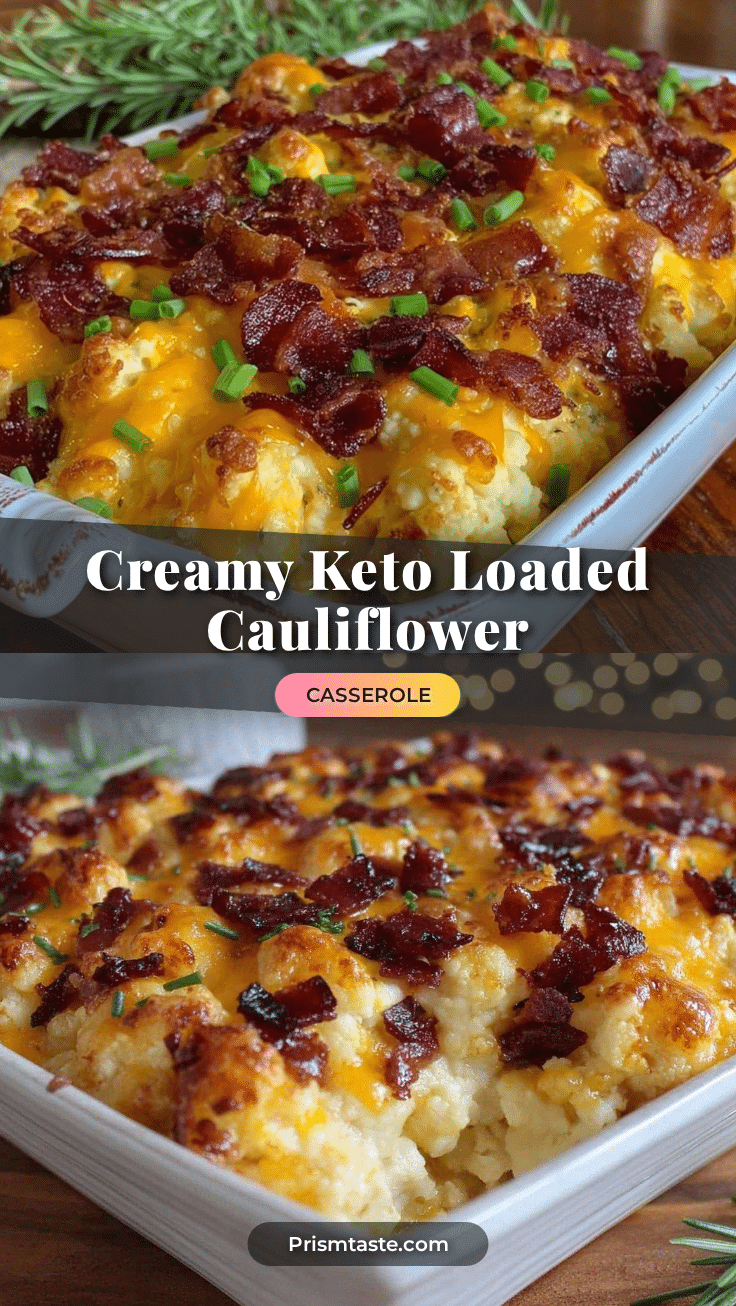 creamy keto loaded cauliflower casserole recipe