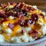 creamy keto loaded cauliflower mash - featured image