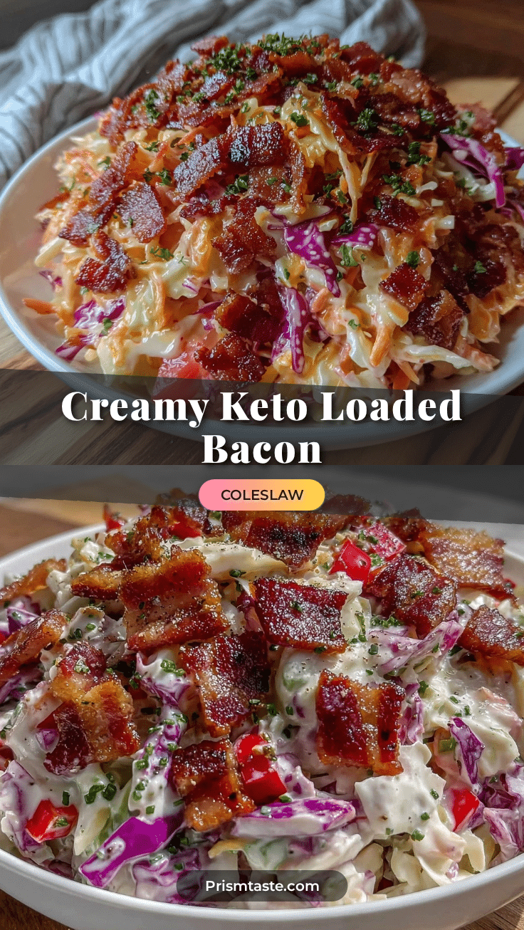 creamy keto loaded coleslaw with bacon recipe