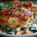 creamy keto tuscan chicken - featured image
