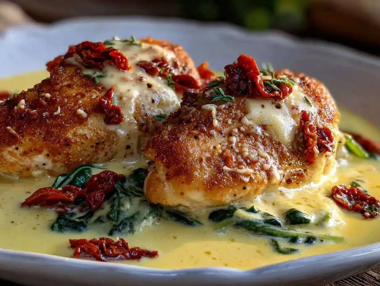 creamy keto tuscan chicken preparation steps