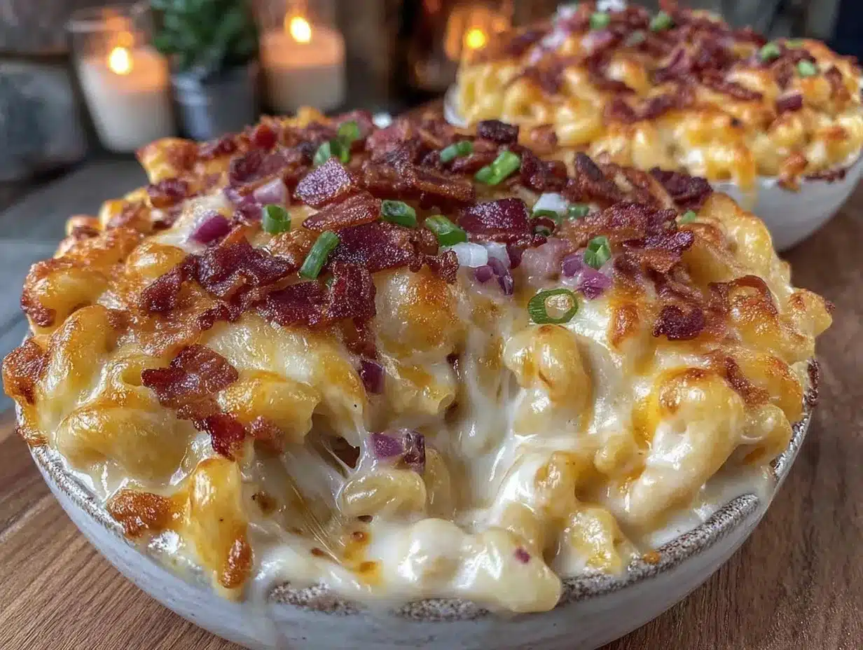 creamy loaded mac and cheese for two preparation steps
