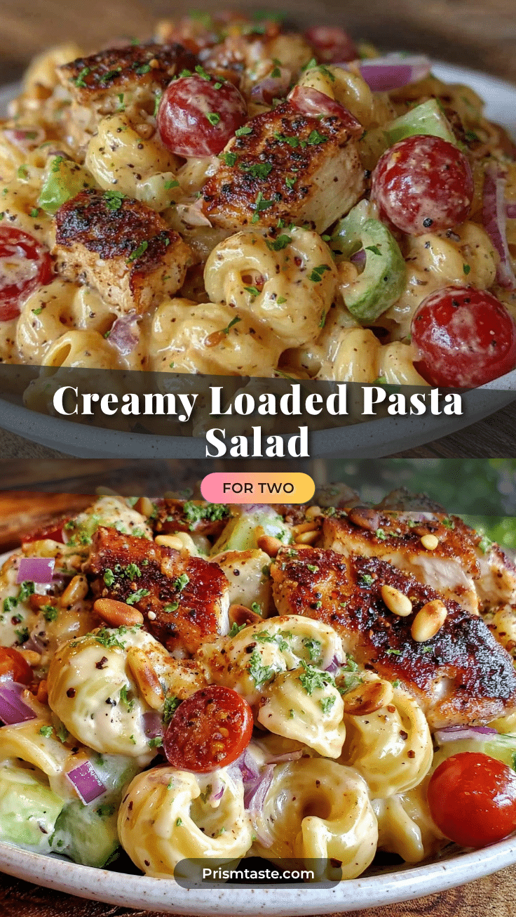 creamy loaded pasta salad for two recipe