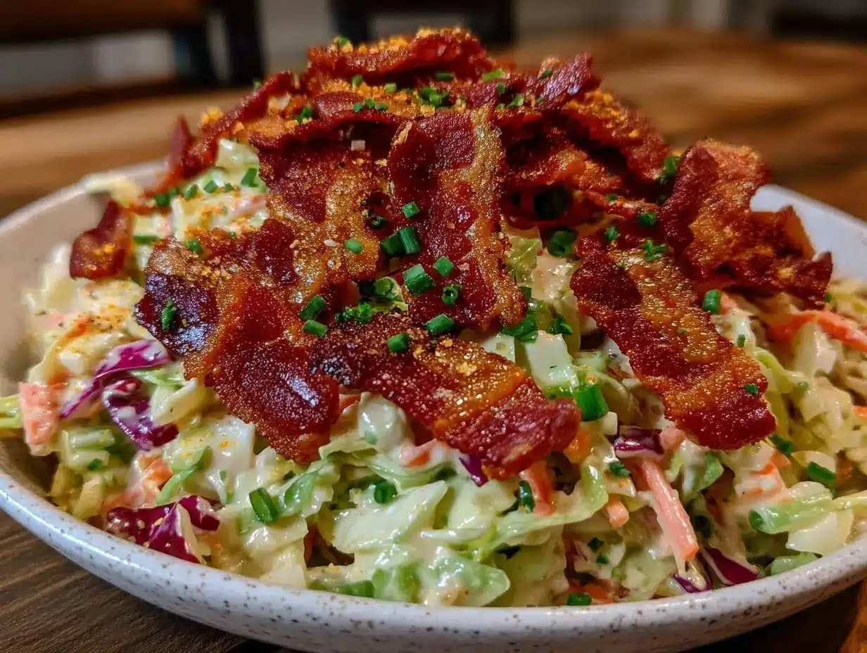 creamy make-ahead loaded bacon coleslaw preparation steps