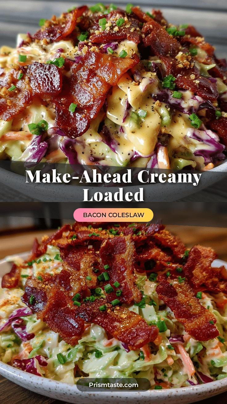 creamy make-ahead loaded bacon coleslaw recipe