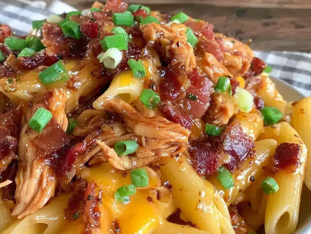 creamy one-pot bbq chicken pasta - featured image
