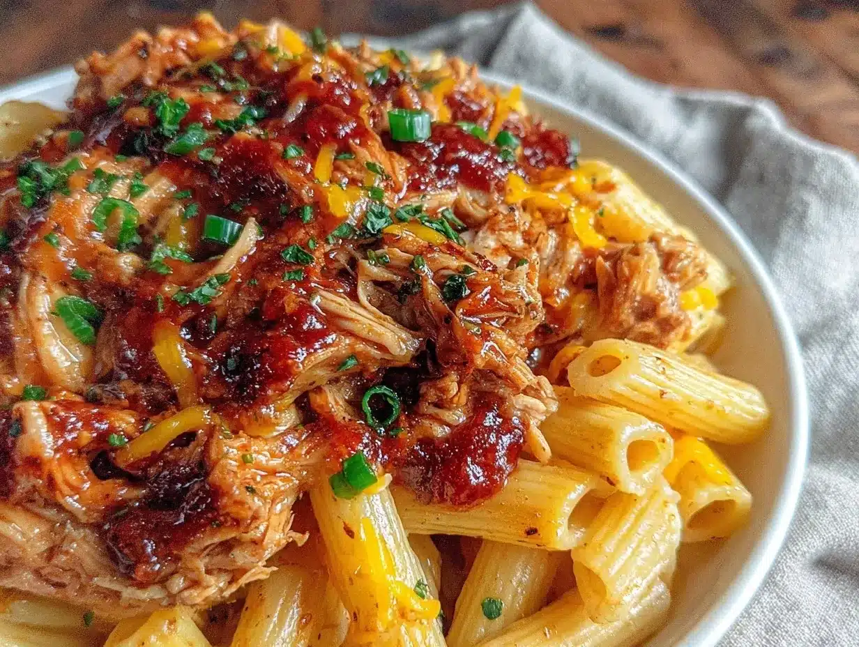 creamy one-pot bbq chicken pasta preparation steps