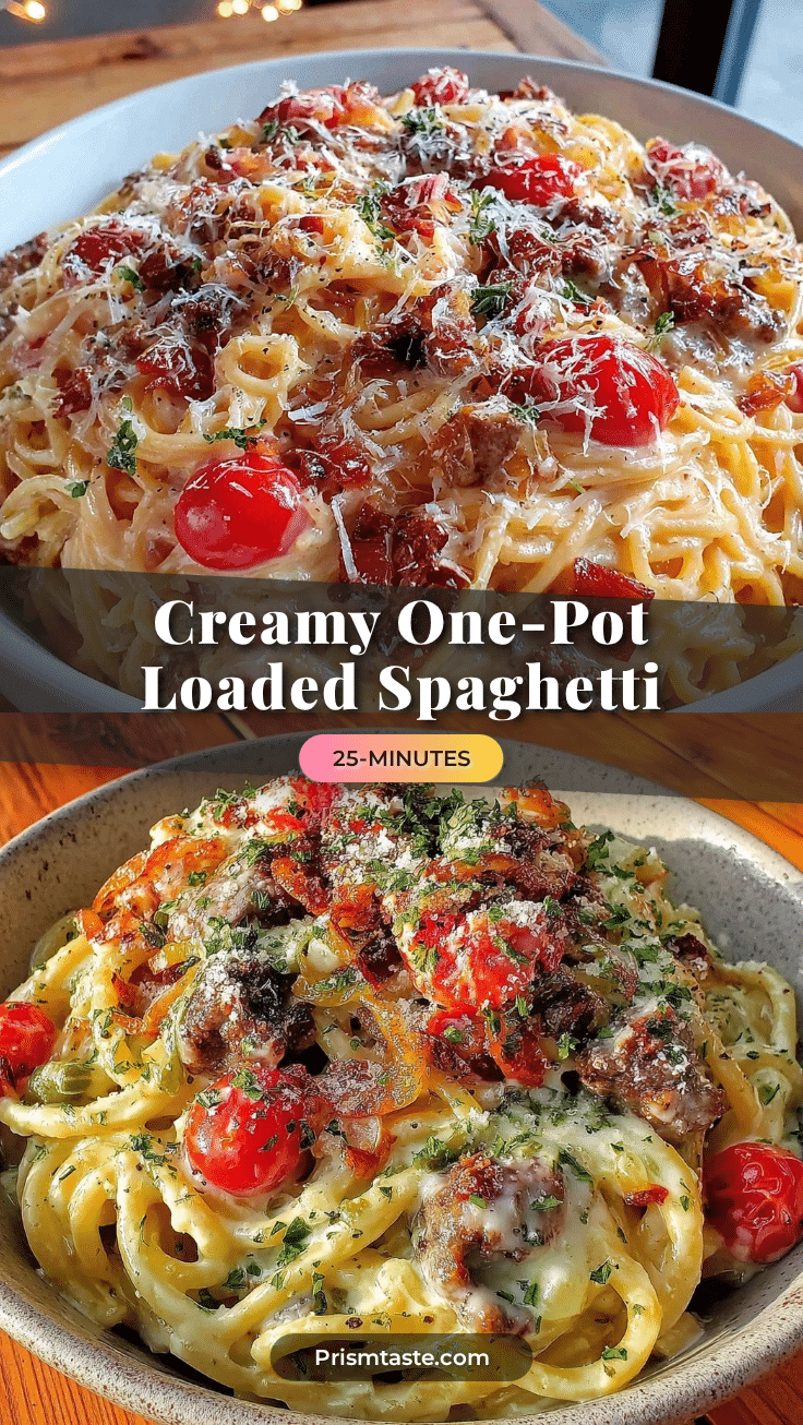 creamy one-pot loaded spaghetti recipe